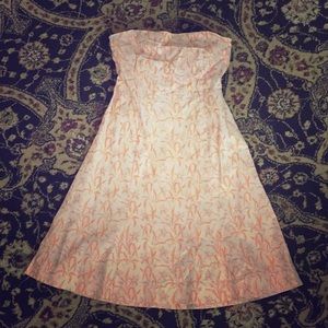 Orange strapless dress